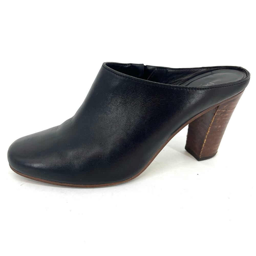 Botkier Women's 6.5 Black Leather Heeled Mule Pumps‎
